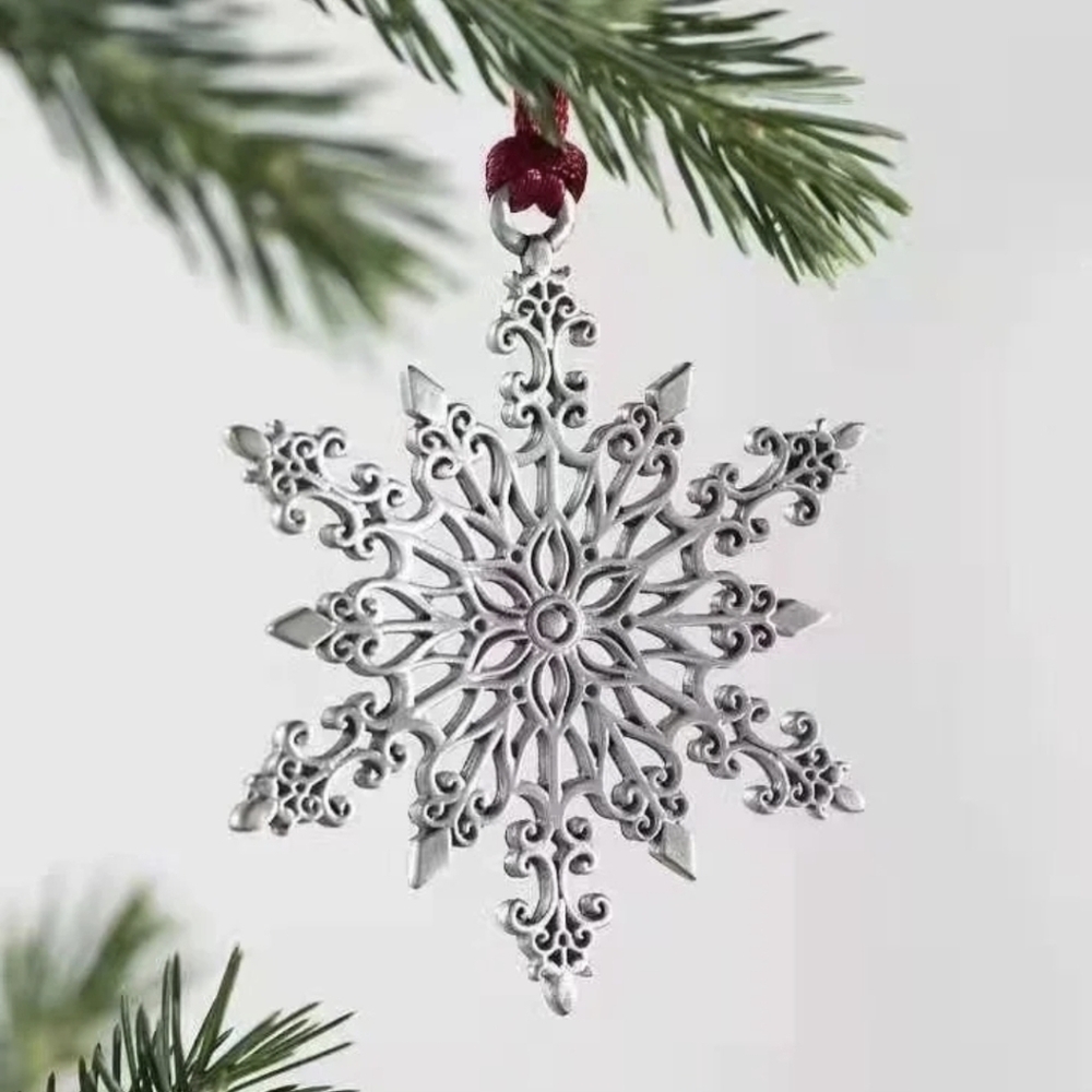 Elegant Silver Snowflake Ornament
